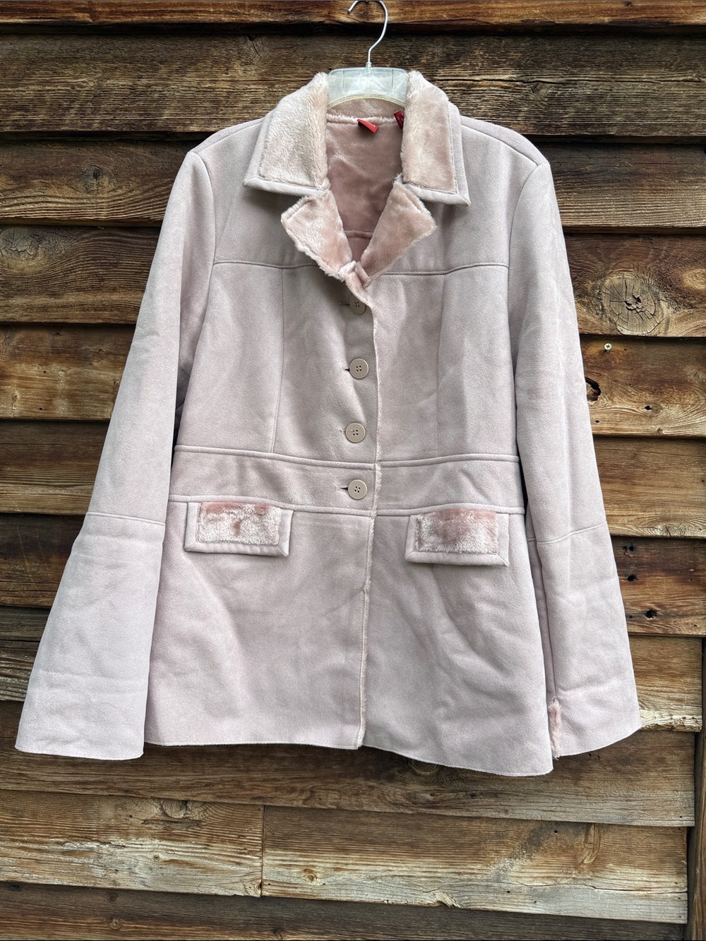 Valerie Stevens  vintage faux suede coat fuzzy lined